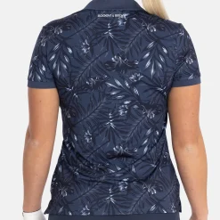 W Tech Hidden Button Pique AOP Blå-Bogeys & Birdies Discount