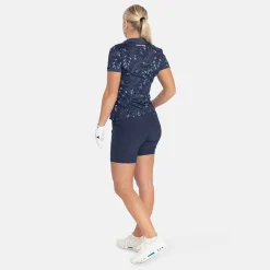 W Tech Hidden Button Pique AOP Blå-Bogeys & Birdies Discount