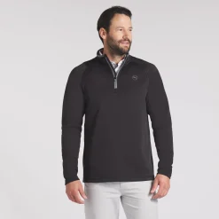 Waffle Fleece 1/4 Zip Svart-Puma Clearance